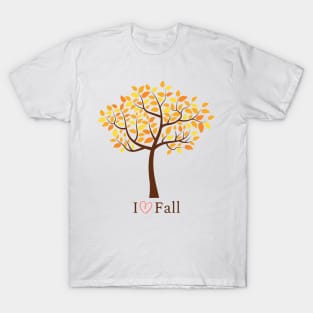 I Love Fall Autumn Design T-Shirt